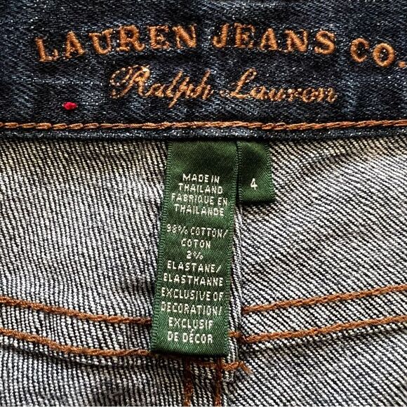 RALPH LAUREN Women’s Classic Straight Jeans Mid Rise Dark Blue Wash Size 4 - Picture 9 of 10